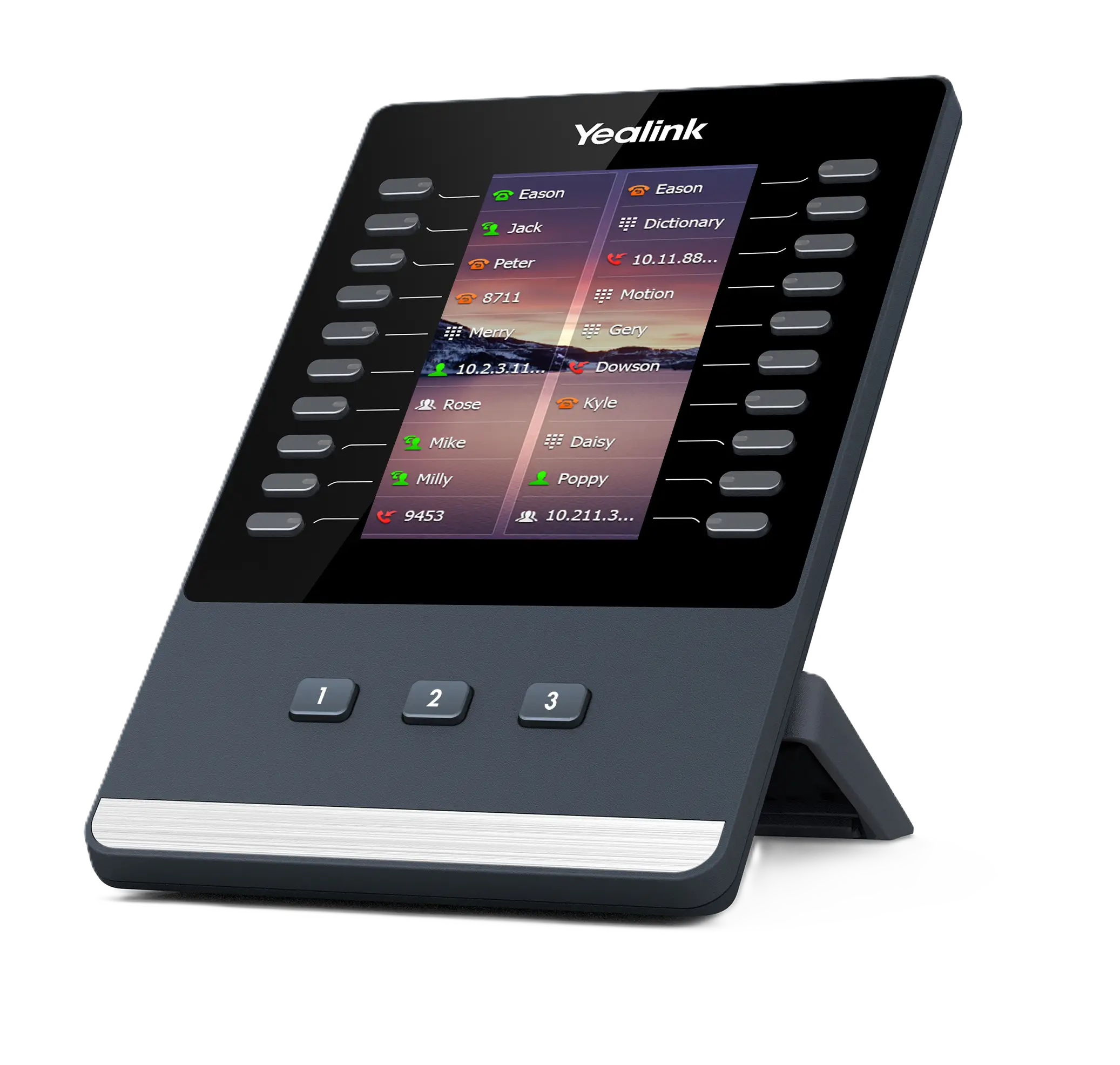 Module d'extension LCD EXP50 pour séries SIP-T5 de marque Yealink vue de droite - Leader mondial en fourniture et solution de téléphonie VoIP - Partenaire premium d'EISN