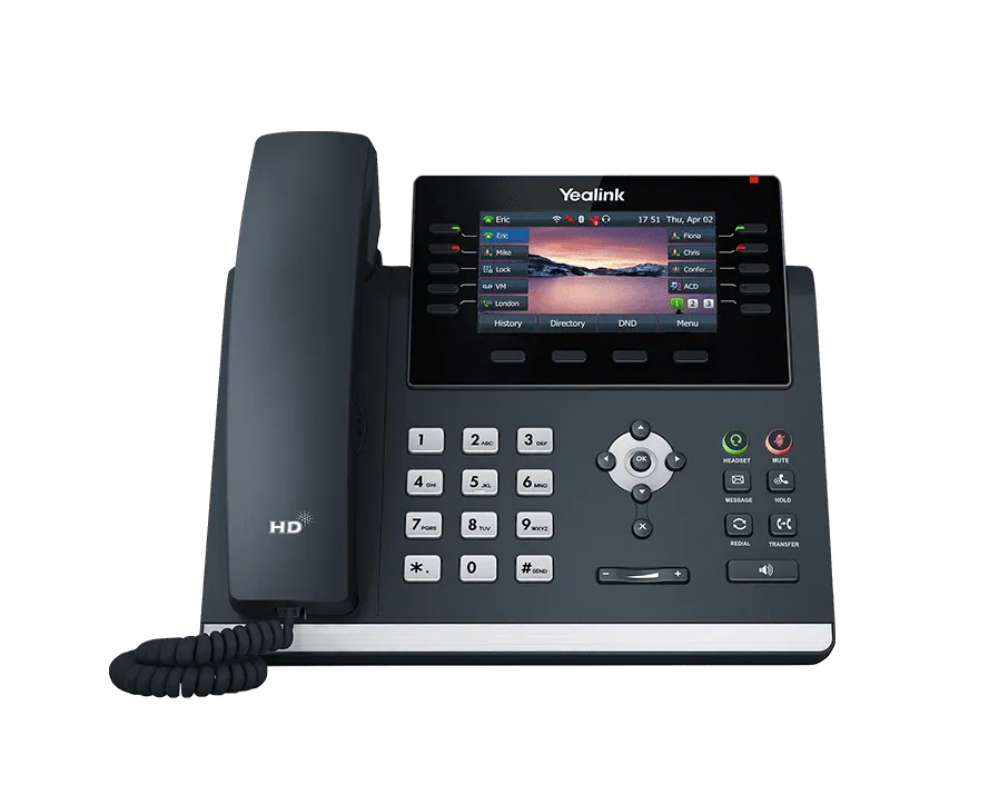 Téléphone IP SIP-T46U, vue de face, de marque Yealink - Leader mondial en fourniture et solution de téléphonie VoIP - Partenaire premium d'EISN