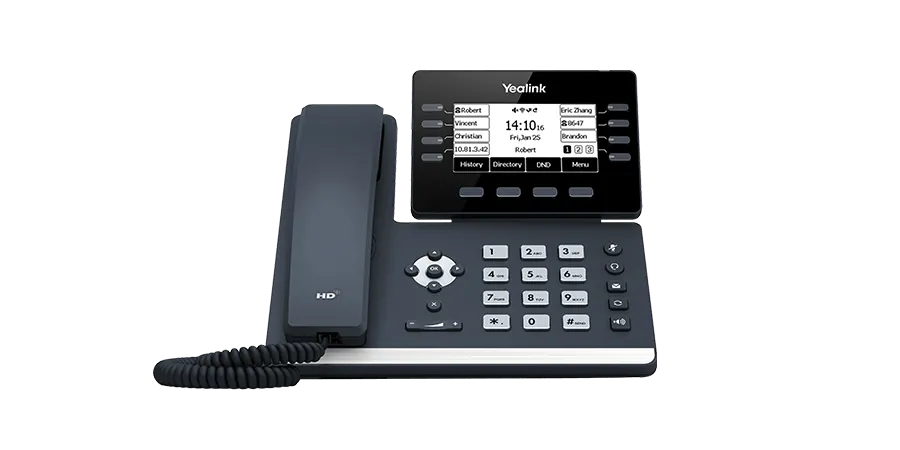 Téléphone IP SIP-T53, vue de face, de marque Yealink - Leader mondial en fourniture et solution de téléphonie VoIP - Partenaire premium d'EISN