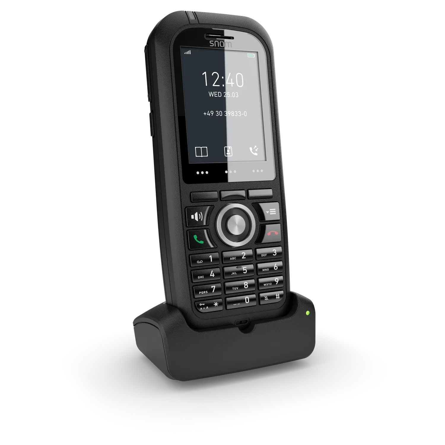 Snom M80 résistant aux chutes de 2 mètres (MIL-STD-810g). DECT IP65