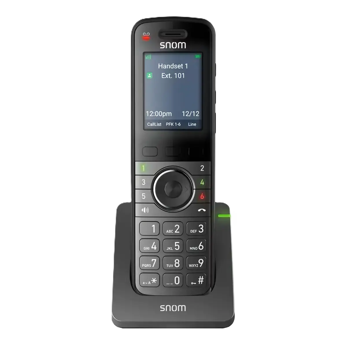Téléphone sans fil Snom M55 avec 6 touches LED programmables. Combiné DECT antibactérien pour milieu médical