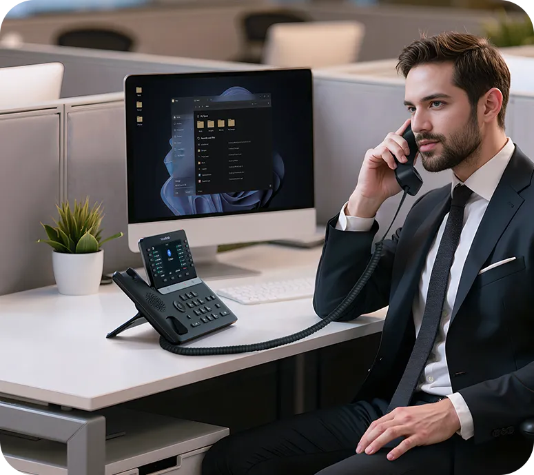 Yealink T85W téléphone IP Android avec écran tactile haute définition et touches programmables