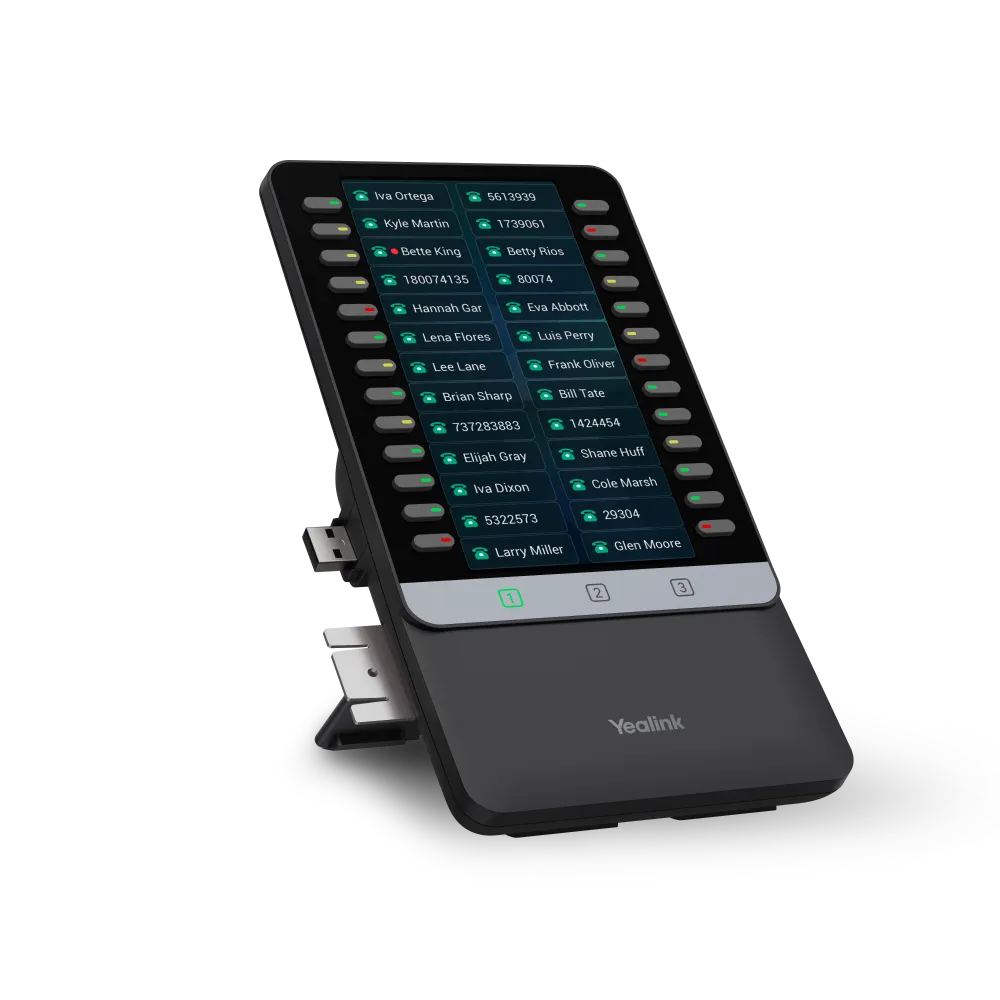 Extension de touches Yealink EXP55 vue de gauche pour téléphones IP séries T7 et T8