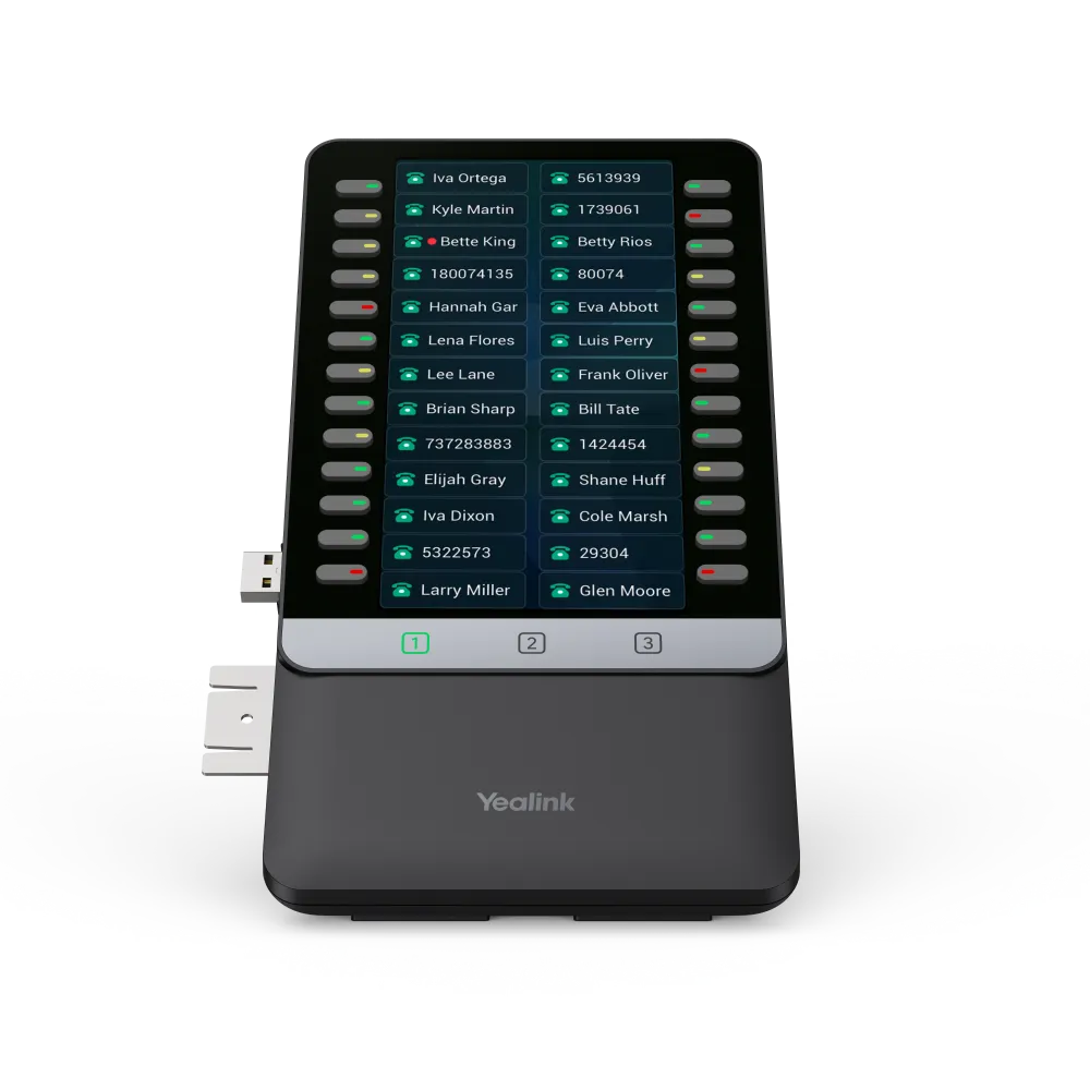 Extension de touches Yealink EXP55 vue de face pour téléphones IP séries T7 et T8