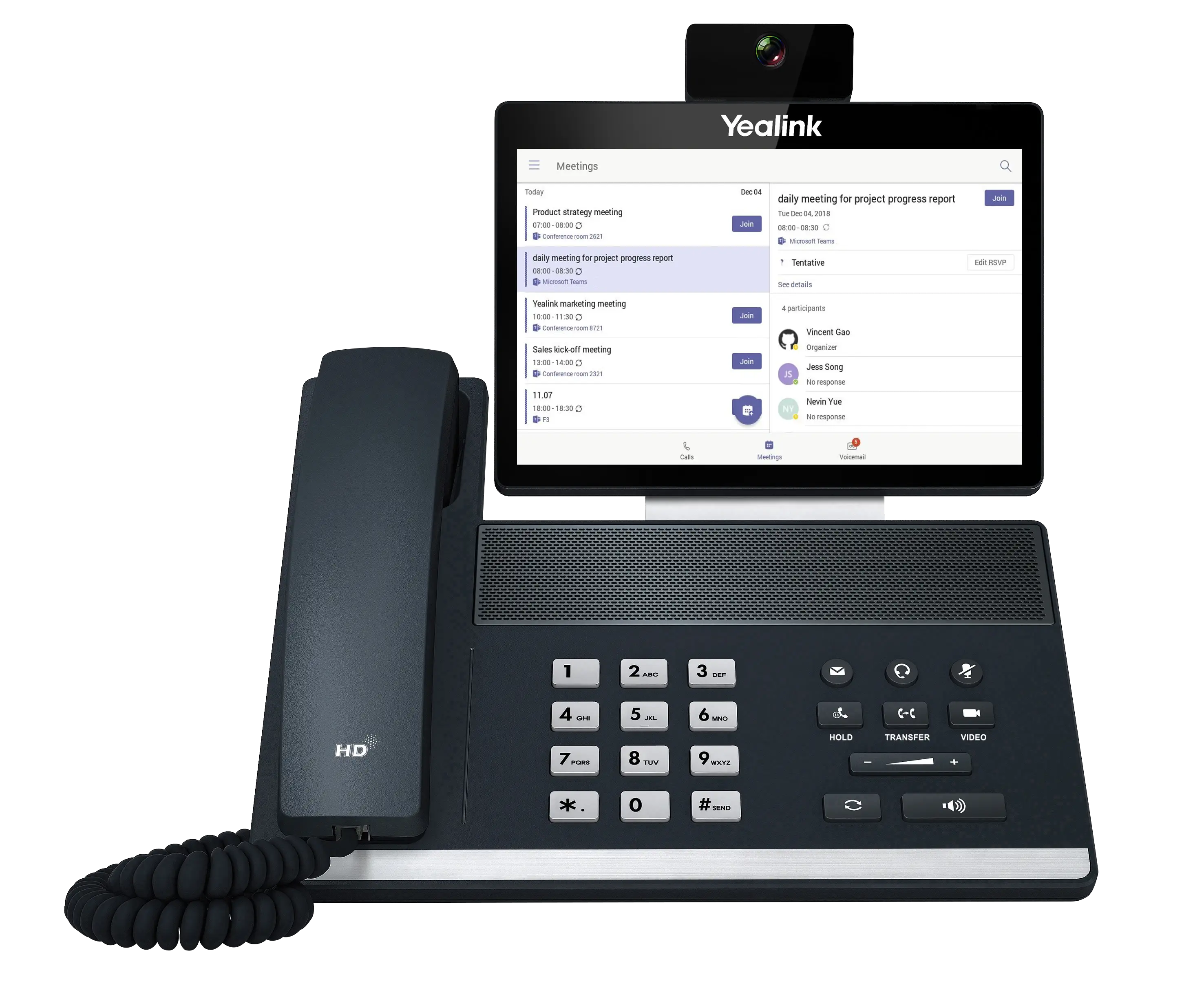 Telephone yealink SIP-VP59 vue de face - Fonctionnalité de communication avancées