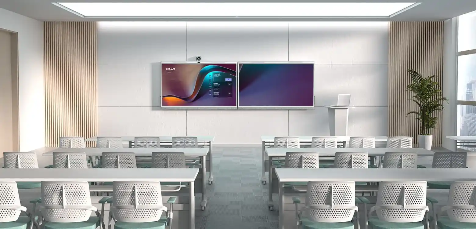 Collaboration hybride en entreprise avec le Yealink MeetingBoard 75 Pro