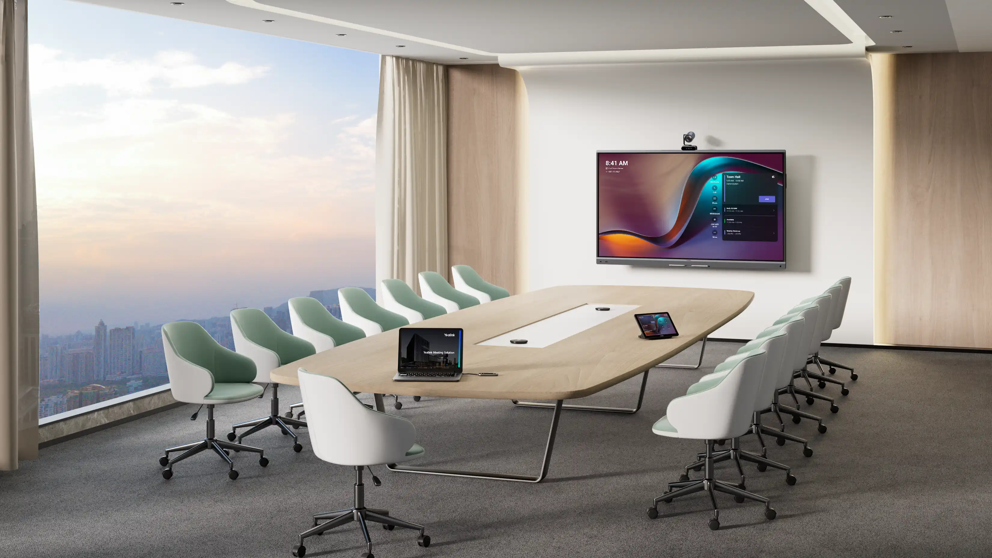 Réunion hybride Microsoft Teams sur Yealink MeetingBoard 86 Pro