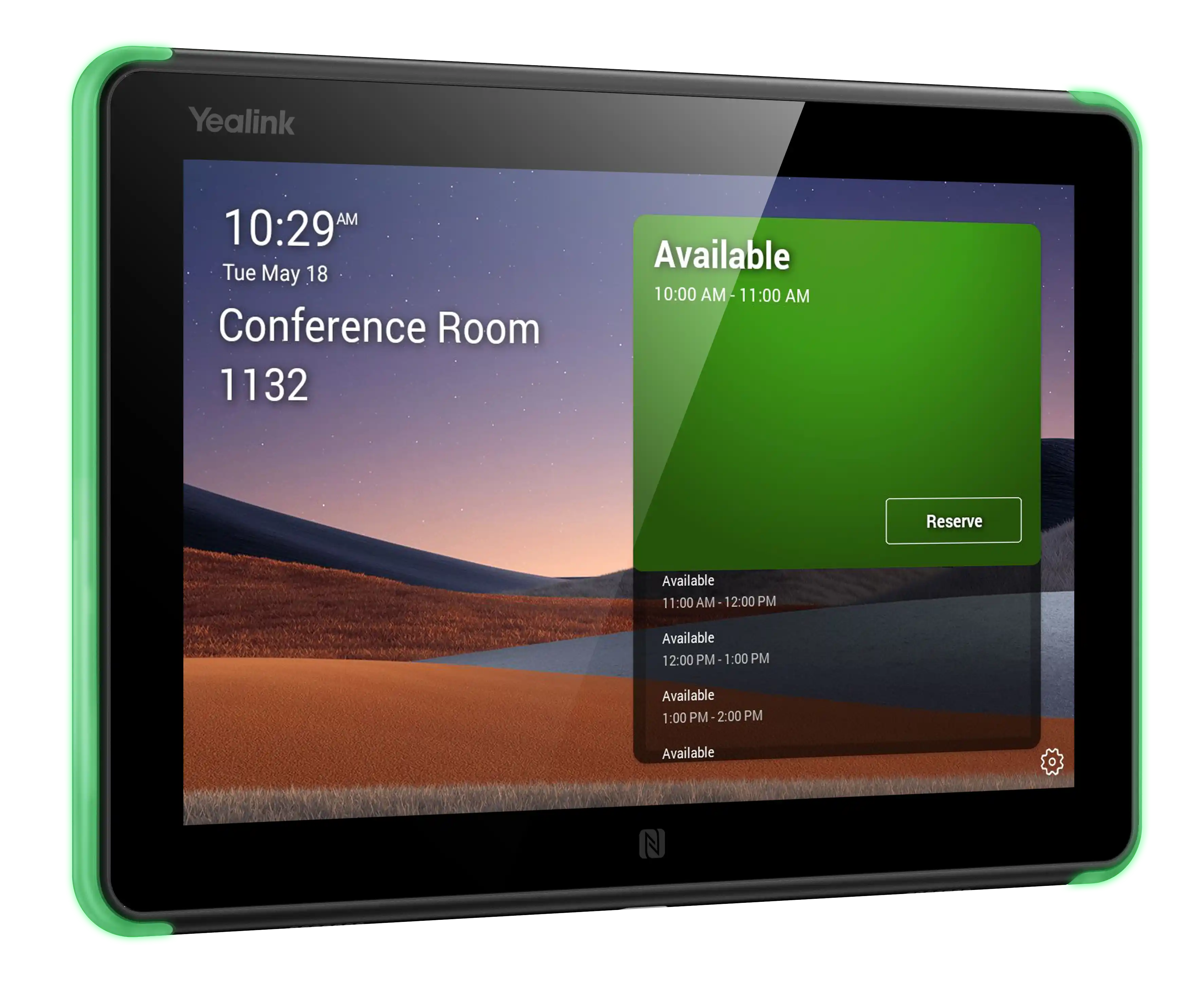 Interface de planning Microsoft Teams sur écran tactile Yealink