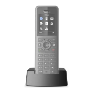 Socle de charge Yealink W57R, présenté avec le combiné en grisé