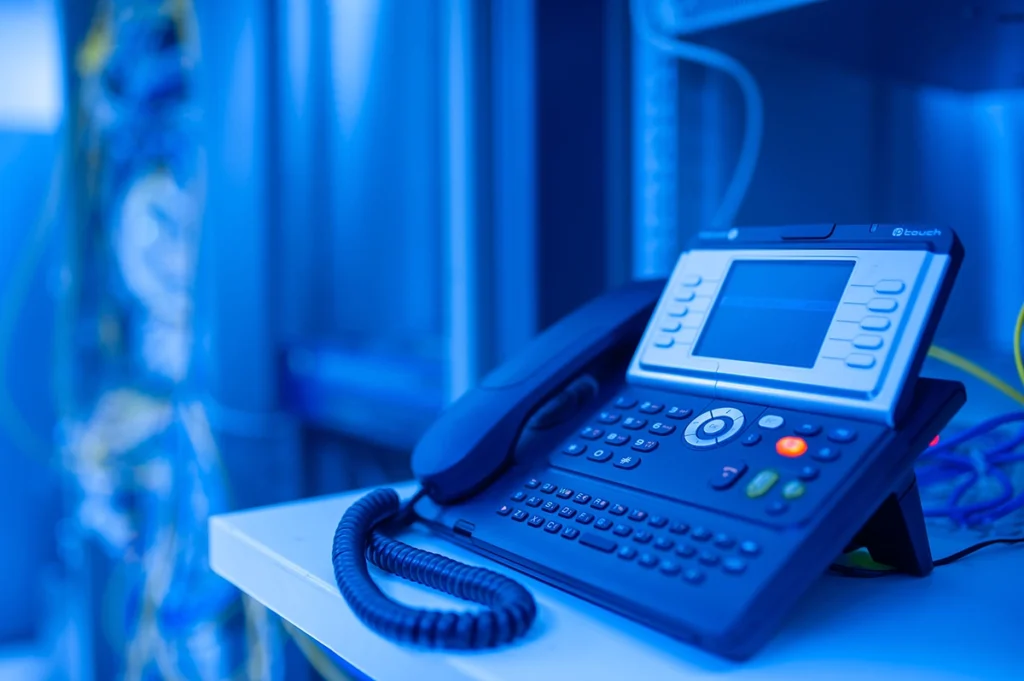 Téléphone IP Yealink sur un bureau, illustrant la fin du RTC en entreprise