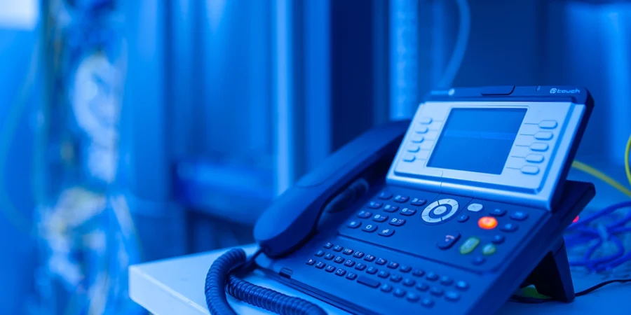 Téléphone IP Yealink sur un bureau, illustrant la fin du RTC en entreprise