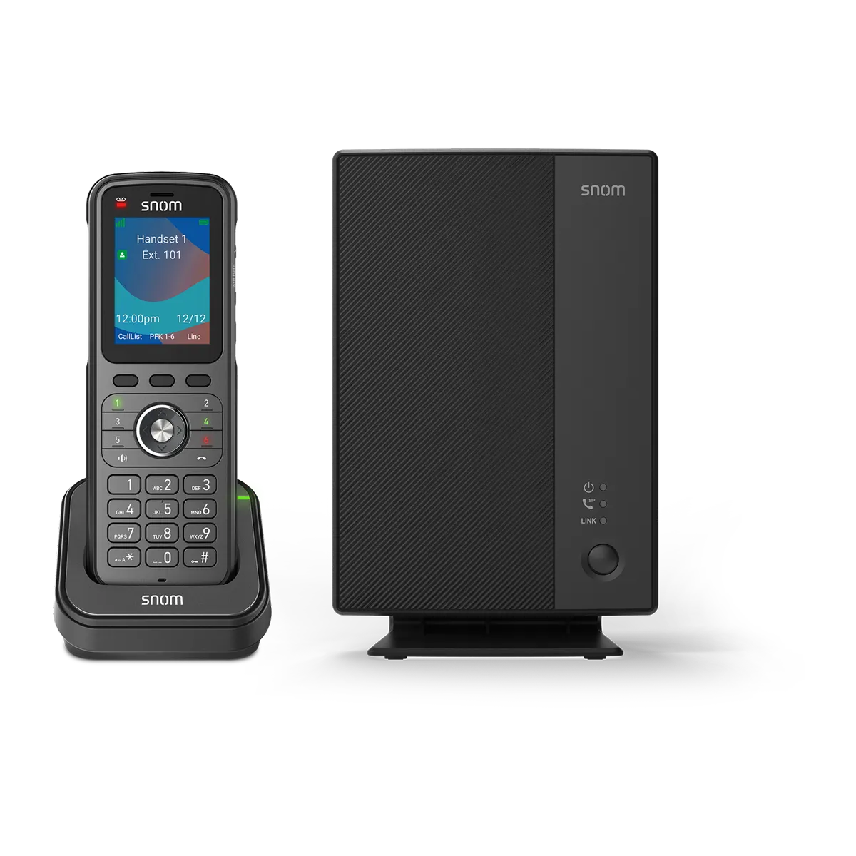 Pack Snom M256 : base DECT M250 et combiné M56 vue de face