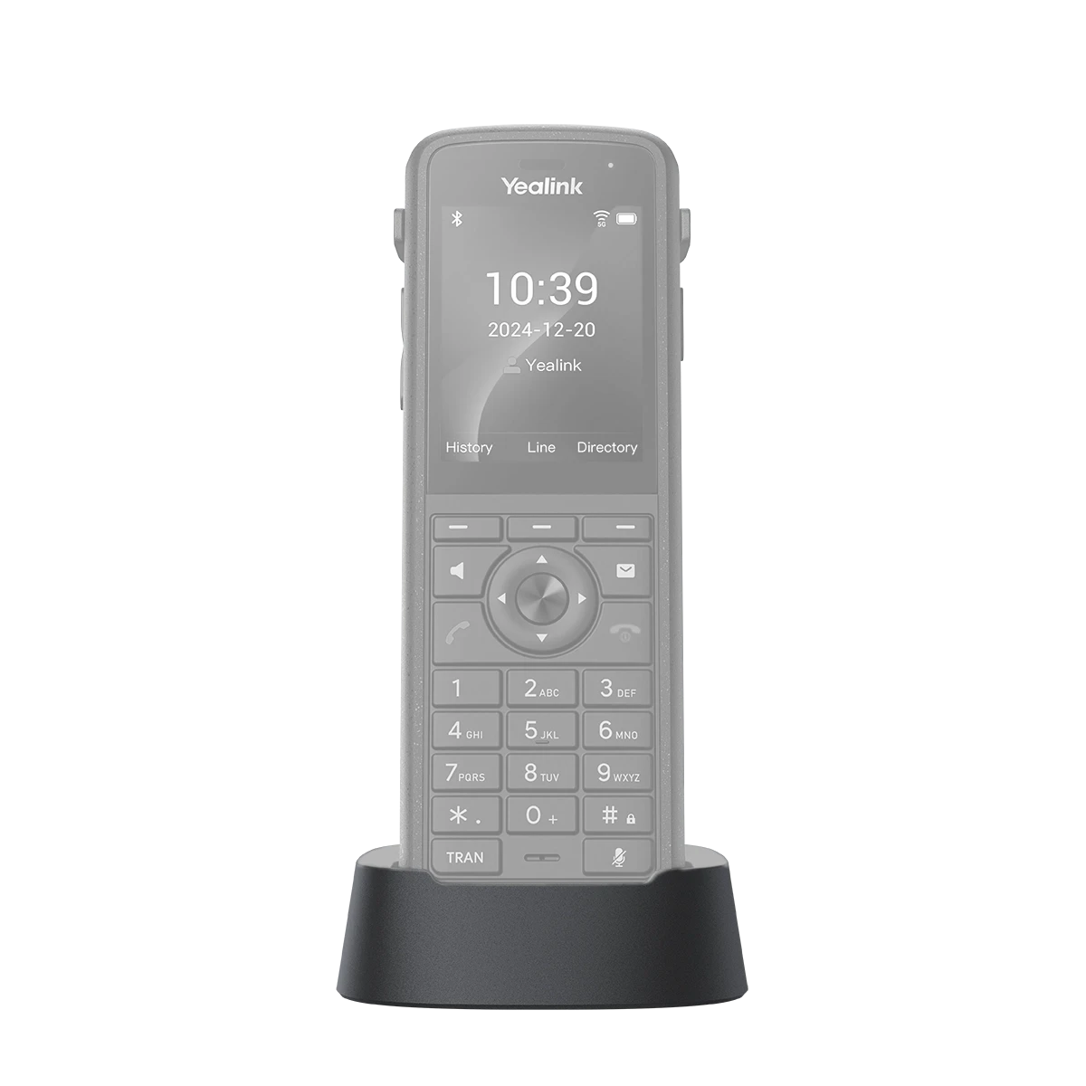 Socle de charge Yealink AX86R, présenté avec le combiné en grisé