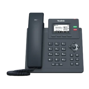 Téléphone IP Yealink SIP-T31W vu de face, écran monochrome
