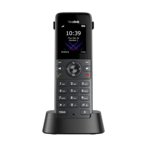 Combiné DECT Yealink W73H vu de face sur son chargeur