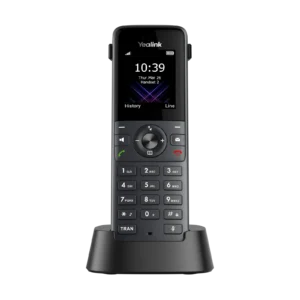 Combiné DECT Yealink W74H vu de face sur son chargeur