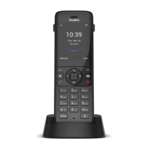 Combiné DECT Yealink W78H vu de face sur son chargeur